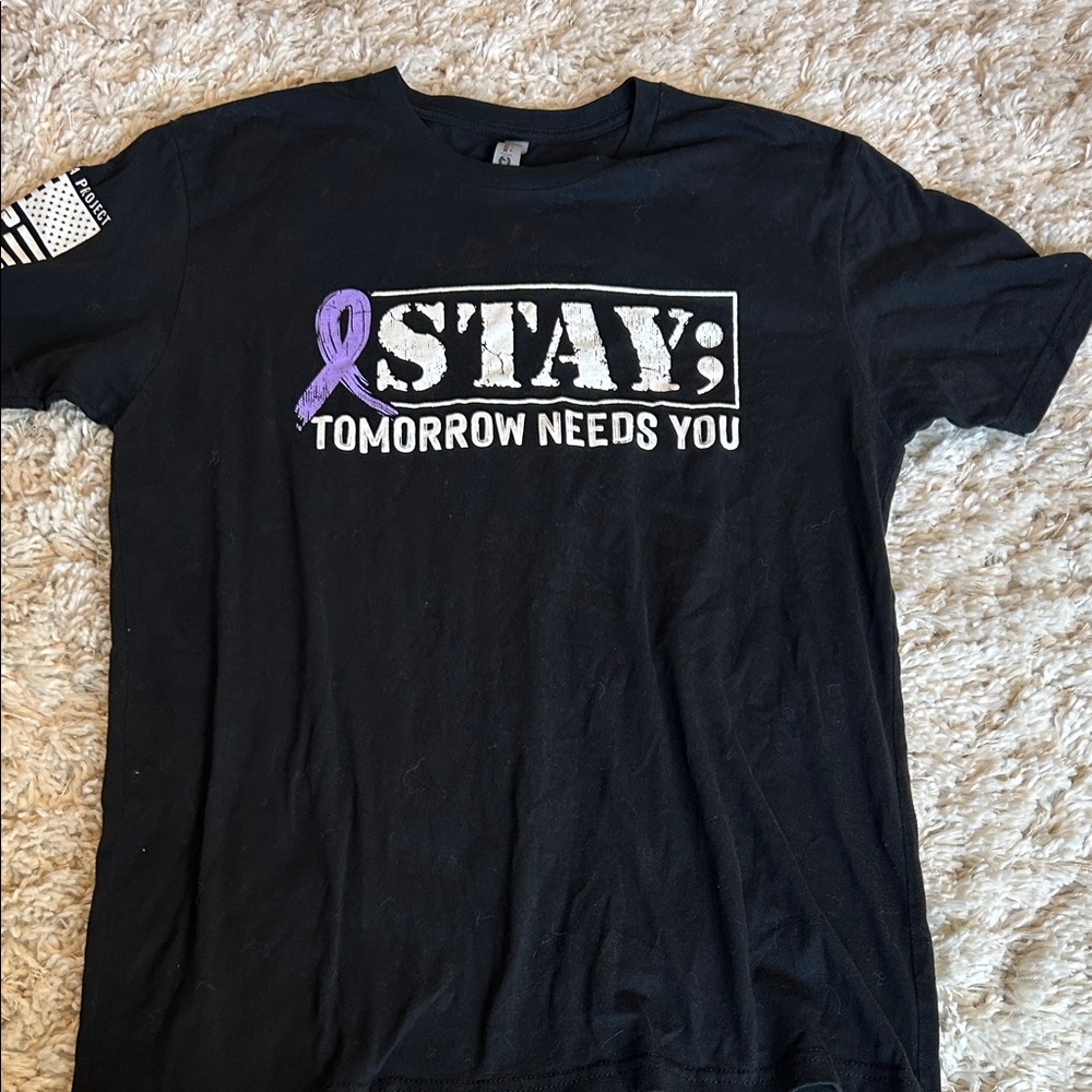 Next Level Apparel Black and Purple Graphic Tee